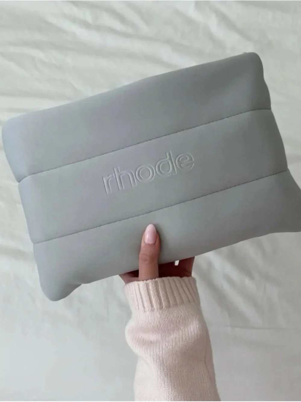 RHODE large bubble bag gray cosmetic makeup bag
